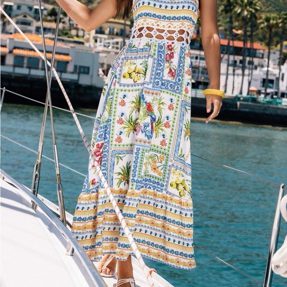 Cupshe Floral and Geometric Print Dress